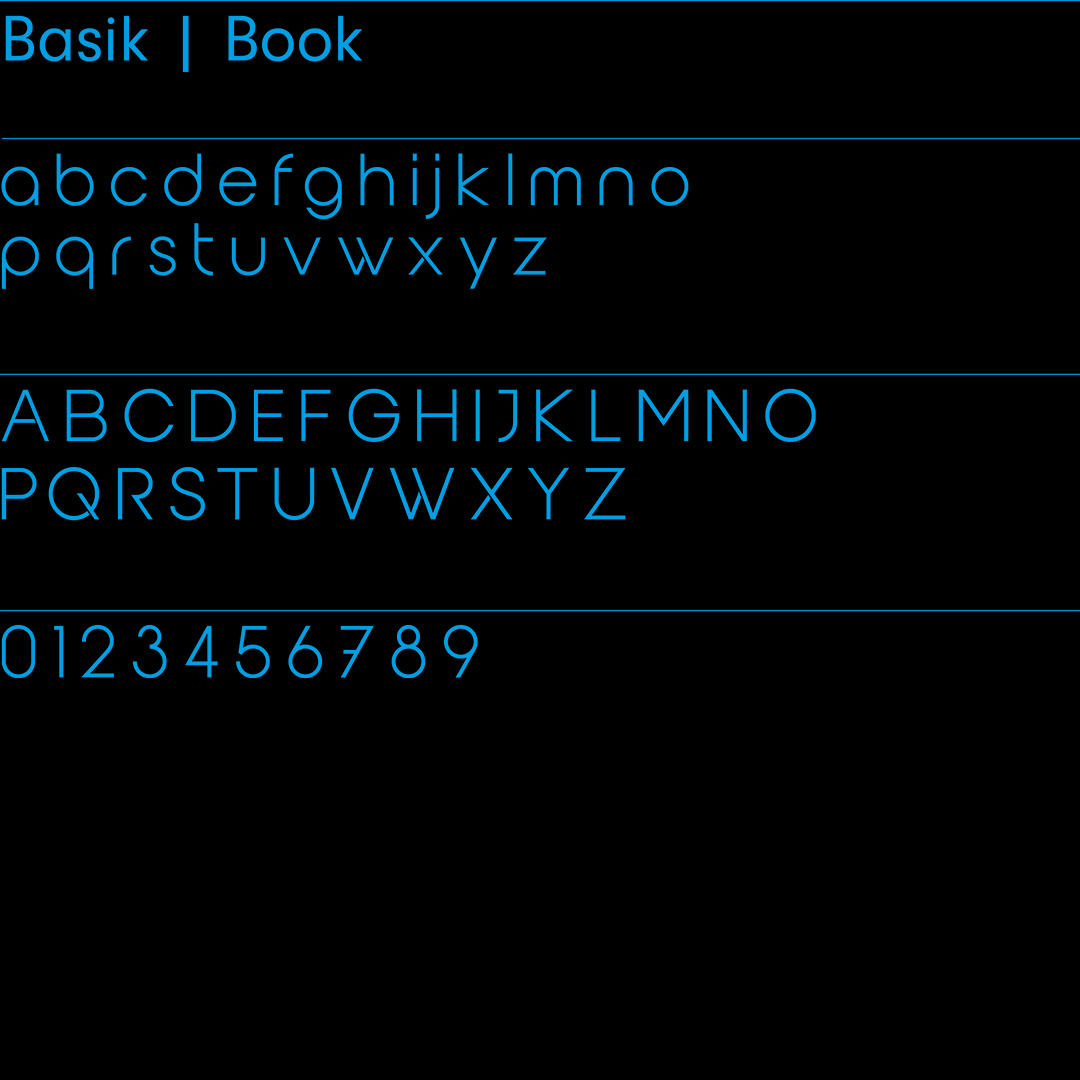 Basik – Geometric Sans-Serif typeface designed by Superfried design studio, Manchester. 