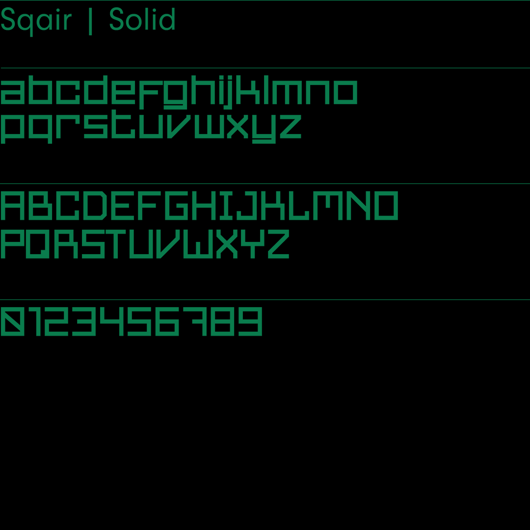 Sqair – Geometric, retro sans-serif typeface designed by Superfried design studio, Manchester. 