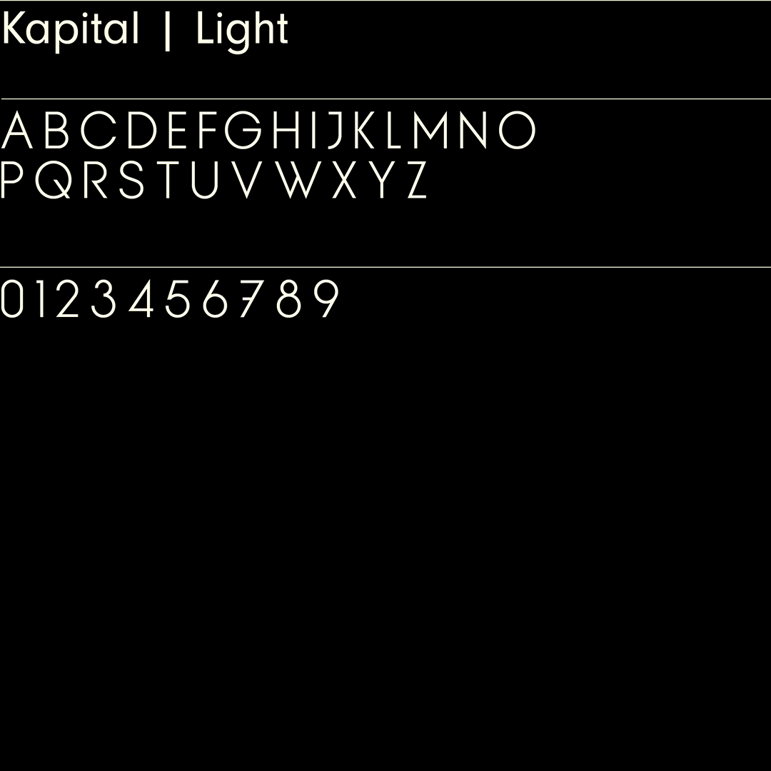 Kapital – Geometric, clean sans-serif typeface designed by Superfried design studio, Manchester. 